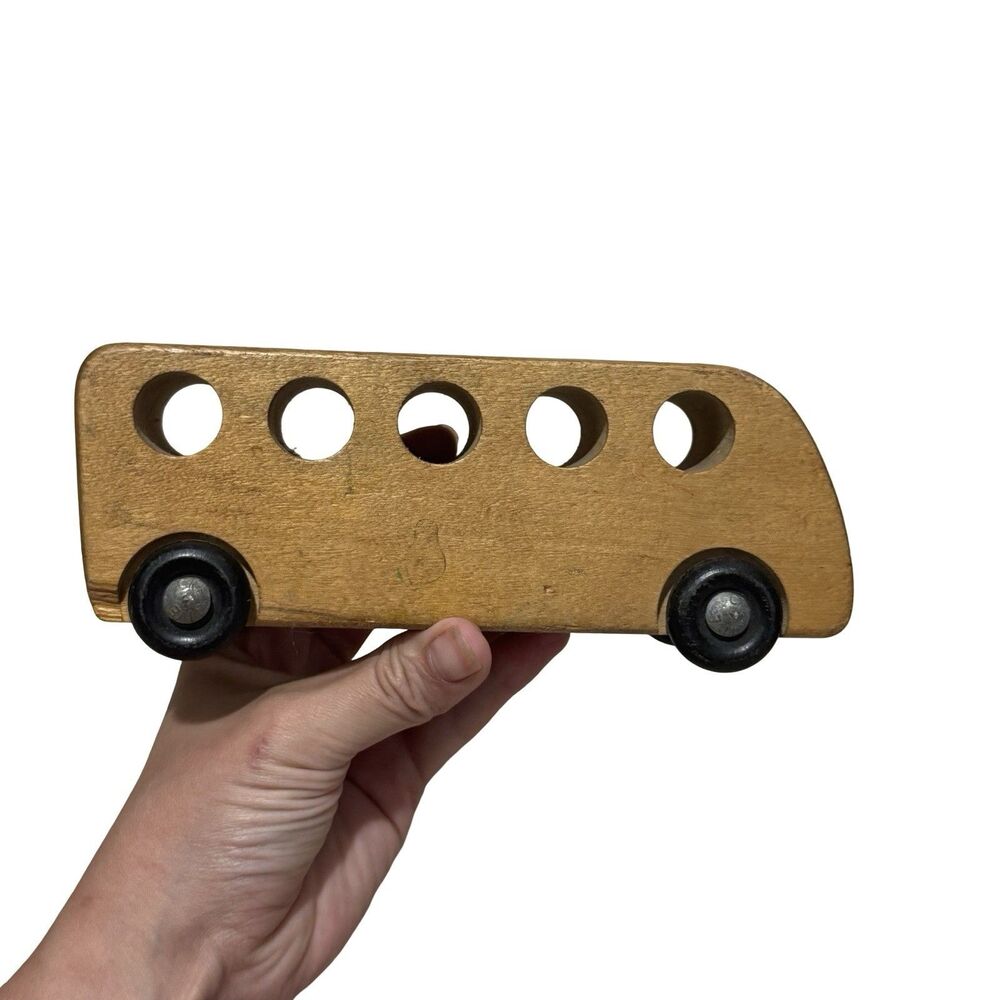 Vintage Wood Car Vehicle 80s 70s Savings Bank Piggy Bank Set Of 3 Toys - Picture 15 of 16